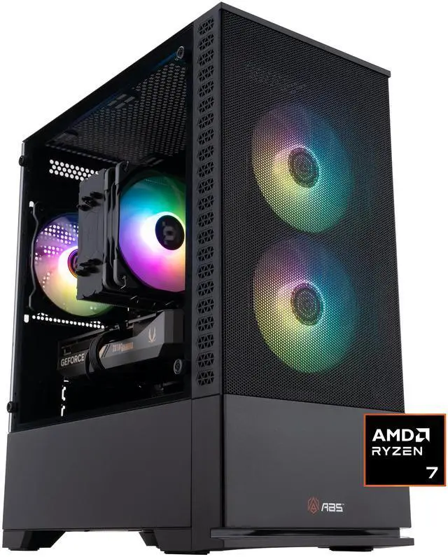 ABS Cyclone Ruby Gaming PC - Windows 11 - AMD Ryzen 7 9700X - GeForce RTX 5060 - DLSS 4 - AI-Powered Performance - 32GB DDR5 6000MHz - 1TB M.2 NVMe SSD - CR9700X50
