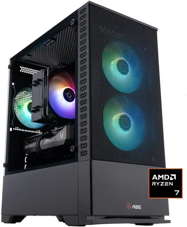 ABS Cyclone Ruby Gaming PC - Windows 11 - AMD Ryzen 7 9700X - GeForce RTX 5060 Ti - DLSS 4 - AI-Powered Performance - 32GB DDR5 6000 - 1TB M.2 NVMe SSD - CR9700X5060TI2
