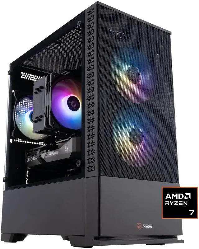 ABS Cyclone Ruby Gaming PC - Windows 11 - AMD Ryzen 7 7700X - GeForce RTX 5060 Ti 16GB - DLSS 4 - AI-Powered Performance - 32GB DDR5 6000 - 1TB M.2 NVMe SSD - CR7700X5060TI2