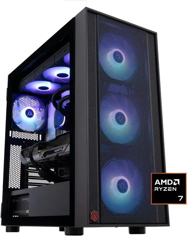 ABS Eurus Ruby Gaming PC - Windows 11 - AMD Ryzen 7 7800X3D - GeForce RTX 5070 - DLSS 4 - AI-Powered Performance - 32GB DDR5 6400MHz - 2TB M.2 NVMe SSD - ER7800X3D5070
