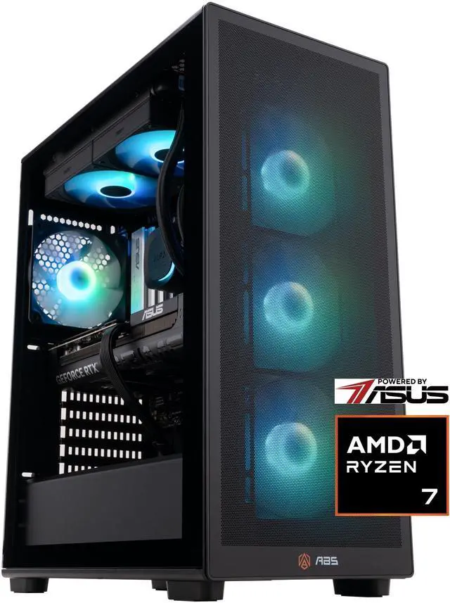 ABS Stratos Ruby Gaming PC Powered by Asus - Windows 11 - AMD Ryzen 7 9800X3D - GeForce RTX 5070 - DLSS 4 - AI-Powered Performance - 32GB DDR5 6000 - 2TB M.2 NVMe SSD - SR9800X3D50702