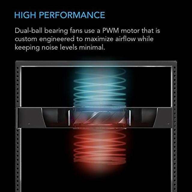 AC Infinity CLOUDPLATE T2 Rack Mount Fan 1U Top Exhaust Airflow For Cooling AV Home Theater Network 19" Racks
