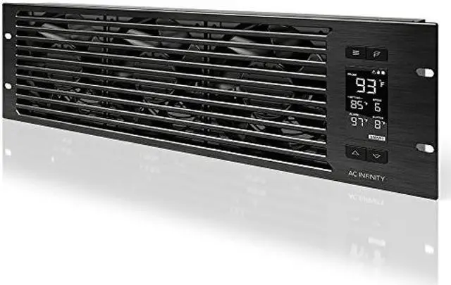 AC Infinity CLOUDPLATE T9-N Rack Mount Fan Panel 3U Intake Airflow for Cooling AV Home Theater Network 19" Racks