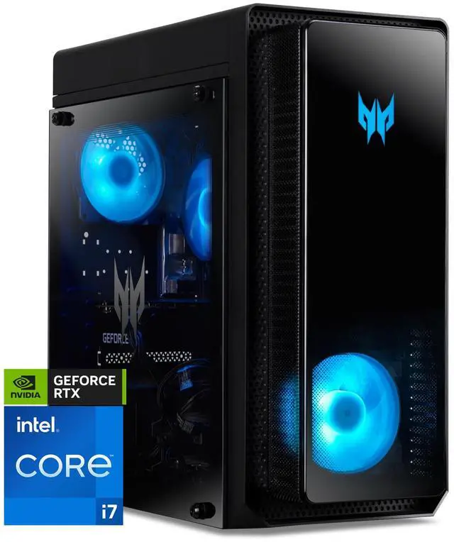 Acer Predator Orion 3000 Gaming Desktop PC Intel Core i7-14700F 20-Core NVIDIA GeForce RTX 4060 Graphics with 8GB 16GB DDR5-4400 Memory 1TB M.2 2280 PCIe Gen 4 SSD Windows 11 Home PO3-655-UR16