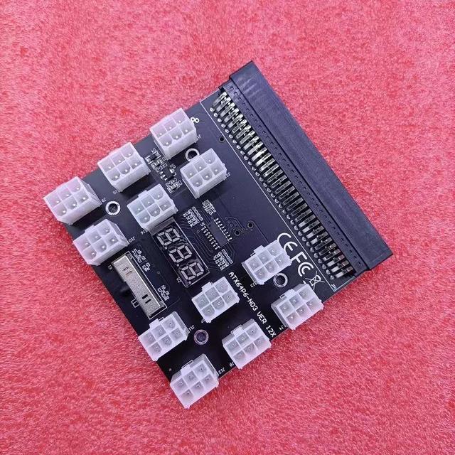 Adaptador De Placa De Arranque De 12 Puertos Negro 6 Pines PCI-e Para Fuente De Alimentación De 750W/1200W/1500W Soporte De Reinicio Automático