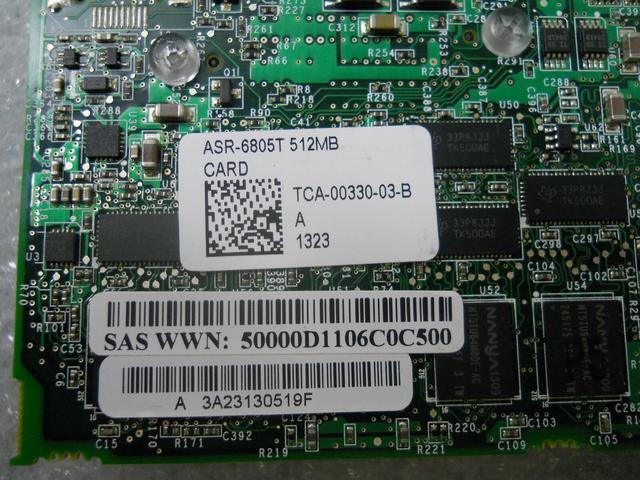Adaptec ASR-6805T 512MB 6 Gb/s SATA/SAS RAID CONTROLLER W/Bracket No Riser