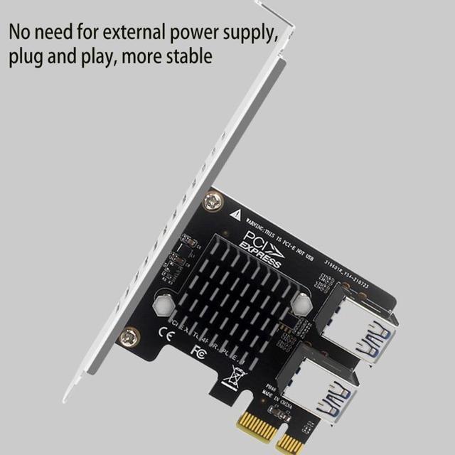 Add On Card PCI-E Extender Riser 1 To 4 PCI-E 1X Slots Graphics Card External Card PCI-E Adapter For Desktop Computer