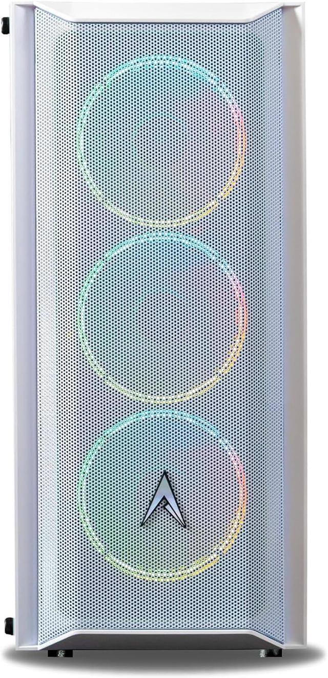 Allied Gaming Patriot ATX Tower Gaming Desktop Case: Tempered Glass Panel 3X ARGB Fans Pre-Installed LED ARGB Fans 1x USB 3.0 Ports 2X USB 2.2 Ports & Mesh Front Panel Airflow