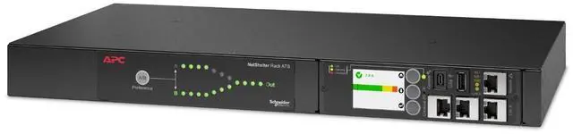 APC NetShelter - Automatic transfer switch (rack-mountable) - AC 207-253 V - 3700 VA - 1-phase - USB Ethernet 10/100/10