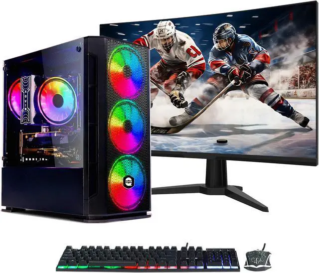 AQVIN - AQ10 Gaming PC - Intel Core i7 32GB RAM 1TB SSD GeForce GTX 1650 4GB 27 -Inch Curved Gaming Monitor Windows 10 Pro Gaming Keyboard and Mouse WiFi