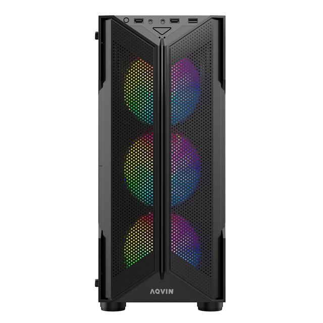 AQVIN AQ20 Gaming PC TOWER Computer - Intel I7 Processor Upto 4.60GHz GeForce GTX 1660 6GB SUPER GPU 32GB RAM 1TB NVMe SSD RGB Fans WiFi Windows 11 Pro - Black GeForce GTX 1660 SUPER