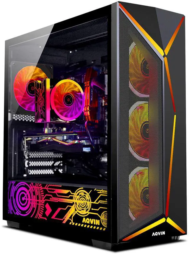 AQVIN AQ80 Gaming PC - Intel Hexa-Core i7 Up to 4.60 GHz NVIDIA GeForce RTX 3060 12GB GPU Card 32GB DDR4 RAM 1TB NVMe SSD Windows 11 Pro Desktop Computer Built-in WIFI - 1 year Warranty