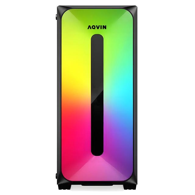 AQVIN AQB60 Gaming Desktop Computer PC - Intel Core I7 Up To 4.00 GHz - RTX 3060 GDDR6 12GB Graphics Card 32GB RAM 1TB SSD Win 10 Pro RGB Fan Gaming Keyboard And Mouse - Black