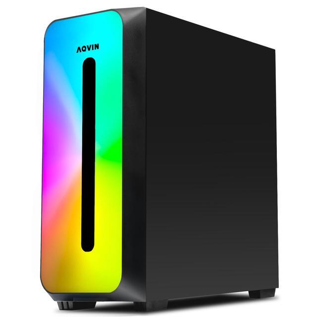 AQVIN AQB60 Gaming Desktop Computer PC - Intel Core I7 Up To 4.00 GHz - RTX 3060 GDDR6 12GB Graphics Card 32GB RAM 2TB SSD Win 10 Pro RGB Fan Gaming Keyboard And Mouse - Black