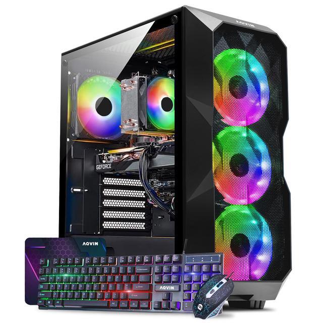 AQVIN - AQB70 Gaming Desktop Tower - Intel Core I7 Up To 4.0 GHz - RTX GeForce 3050 8GB GDDR6 - 2TB SSD - 32GB RAM - Windows 10 Pro - RGB Keyboard & Mouse