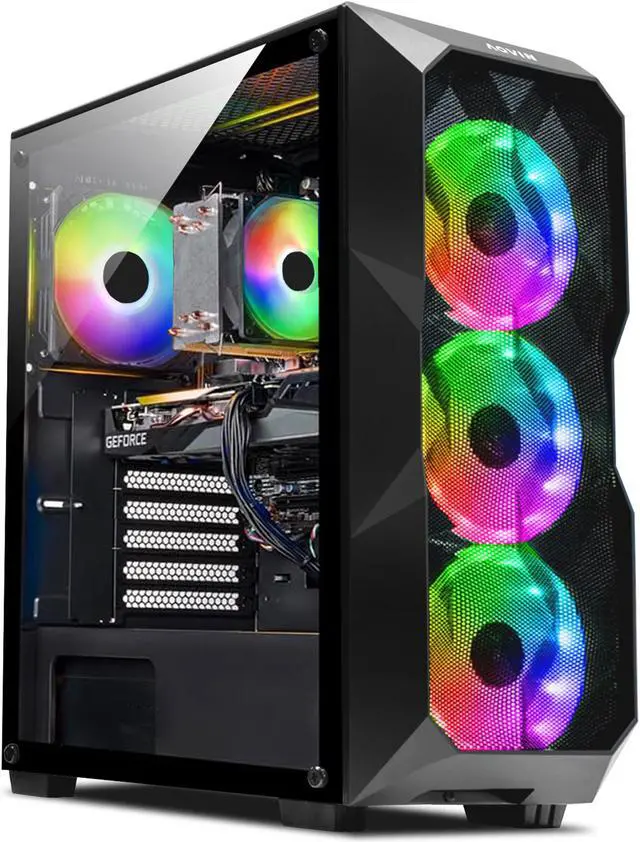 AQVIN - AQB70 Gaming Tower Intel Core I7 CPU 4.0GHz GTX 1660 Super 6GB GDDR5 GPU Card 32GB DDR4 RAM 1TB SSD Win 10 pro RGB Keyboard and Mouse WiFi HDMI