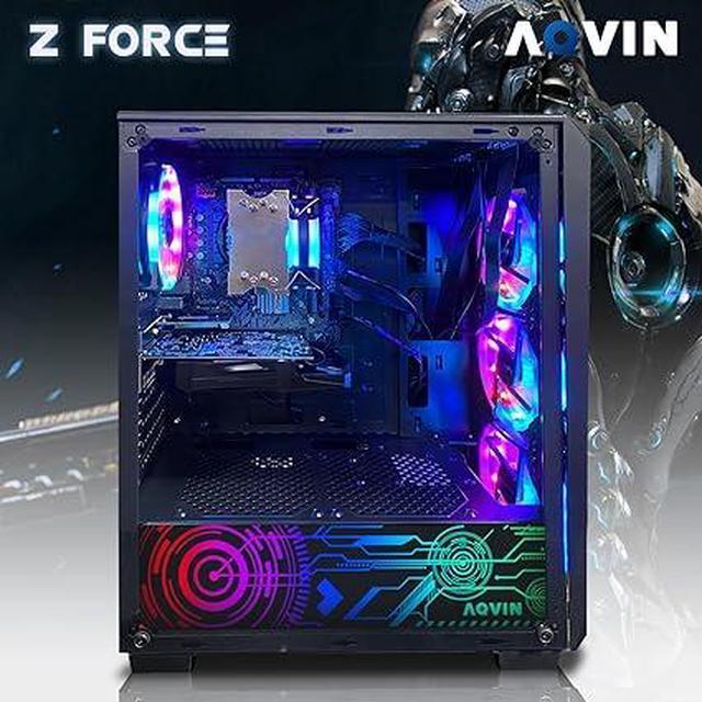 AQVIN Gaming Tower ZeForce Desktop Intel Core I7 8-core Processor (upto 4.70 GHz) GeForce GTX 1630 Graphic Card 32GB DDR4 512GB SSD Windows 11 Pro - RGB Gaming Keyboard & Mouse