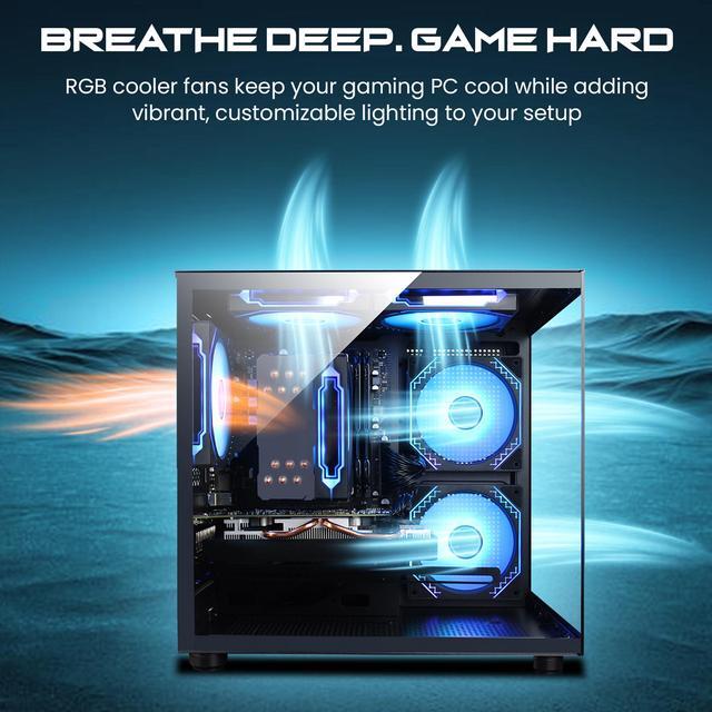 AQVIN NEON Gaming PC Mid-Tower Windows 11 Pro High-Performance Desktop Computer - Intel Core I7- 8th Gen Processor Up To 4.60GHz GeForce RTX 3050 6GB 32GB DDR4 RAM 1TB NVMe SSD Built-in WiFi