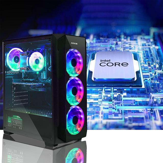 AQVIN ZForce Gaming Desktop Computer PC - Intel I7 8 Core Processor Upto 4.70 GHz - 2TB SSD - 32GB DDR4 RAM - GTX 1650 4GB GDDR5 Gamers Card - Windows 11 Pro - WiFi - RGB Gaming Keyboard & Mouse