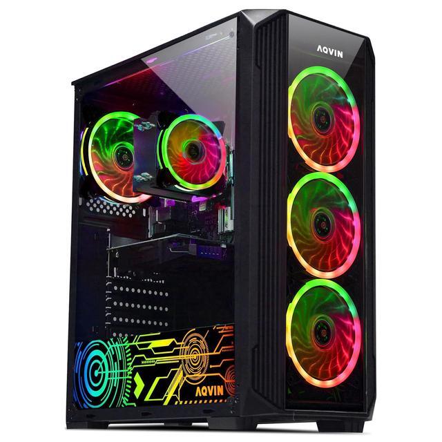 AQVIN ZForce Gaming PC - Intel Hexa-Core I7 Up To 4.60 GHz GeForce GTX 1660 Super 6GB GPU 32GB DDR4 RAM 2TB NVMe SSD Windows 11 Pro Desktop Tower Computer Gaming Keyboard & Mouse - Black