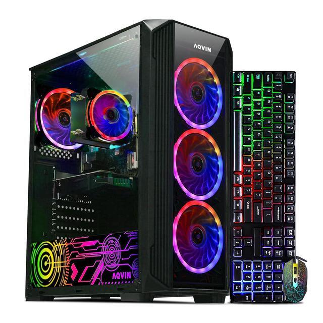 AQVIN ZForce Gaming Tower PC - Intel Hexa-Core I7 Up To 4.60 GHz NVIDIA GeForce RTX 3050 6GB GPU 32GB DDR4 RAM 2TB NVMe SSD Windows 11 Pro Desktop Computer Built-in WIFI - 1 Year Warranty