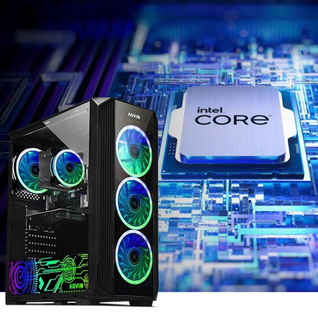 AQVIN ZForce Gaming Tower PC - Intel Hexa-Core I7 Up To 4.60 GHz NVIDIA GeForce RTX 5060 8GB GPU 32GB DDR4 RAM 1TB NVMe SSD Windows 11 Pro Desktop Computer Built-in WIFI - 1 Year Warranty