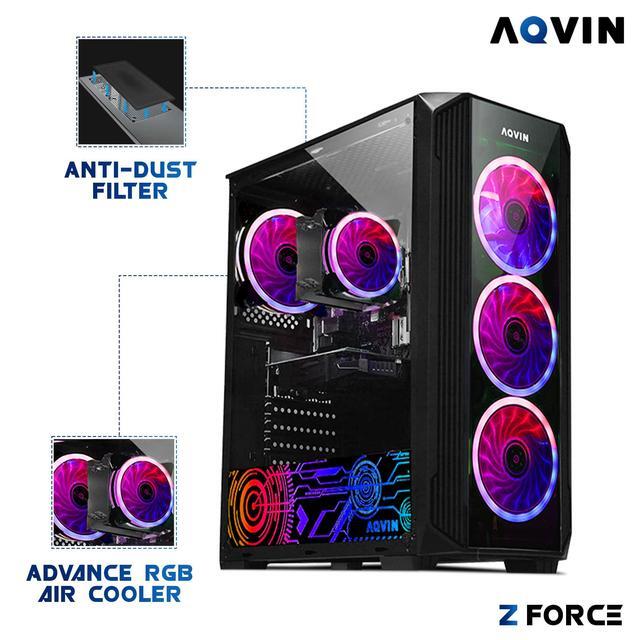 AQVIN ZForce Gaming Tower PC - Intel Hexa-Core I7 Up To 4.60 GHz NVIDIA GeForce RTX 5060 8GB GPU 32GB DDR4 RAM 1TB NVMe SSD Windows 11 Pro Desktop Computer Built-in WIFI - 1 Year Warranty