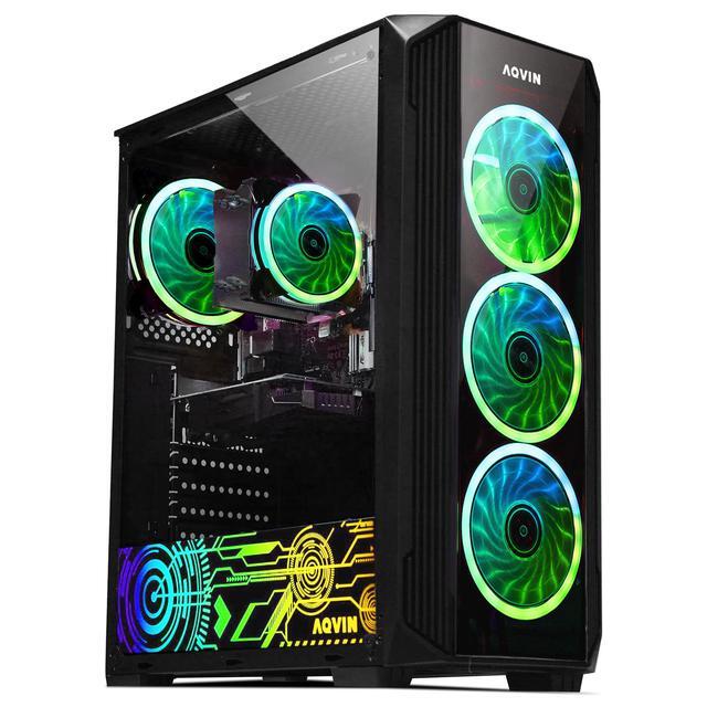 AQVIN ZForce Gaming Tower PC - Intel Hexa-Core I7 Up To 4.60 GHz NVIDIA GeForce RTX 3050 8GB GPU 32GB DDR4 RAM 1TB NVMe SSD Windows 11 Pro Desktop Computer Built-in WIFI - 1 Year Warranty