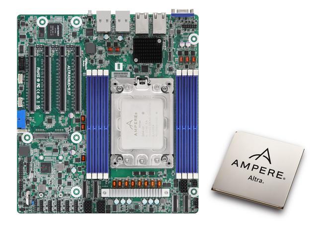 Asrock Rack Ampere Altra Bundle ALTRAD8UD-1L2T Deep Micro-ATX Server Motherboard Single Socket (LGA 4926) With Ampere Altra Q64-22 64 Cores & 2U Passive Cooler Dual 10G - Integrated By Asrock Rack