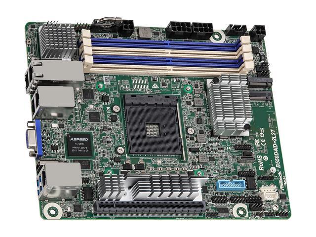 AsRock Rack B550D4ID-2L2T Deep Mini-ITX Server Motherboard AMD Ryzen 5000 Series AM4 (PGA 1331) B550 Dual 1GbE+10GbE