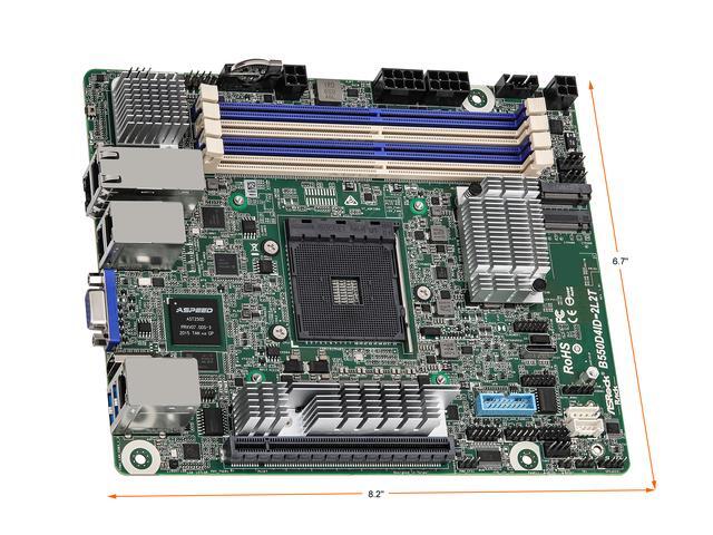 AsRock Rack B550D4ID-2L2T Deep Mini-ITX Server Motherboard AMD Ryzen 5000 Series AM4 (PGA 1331) B550 Dual 1GbE+10GbE