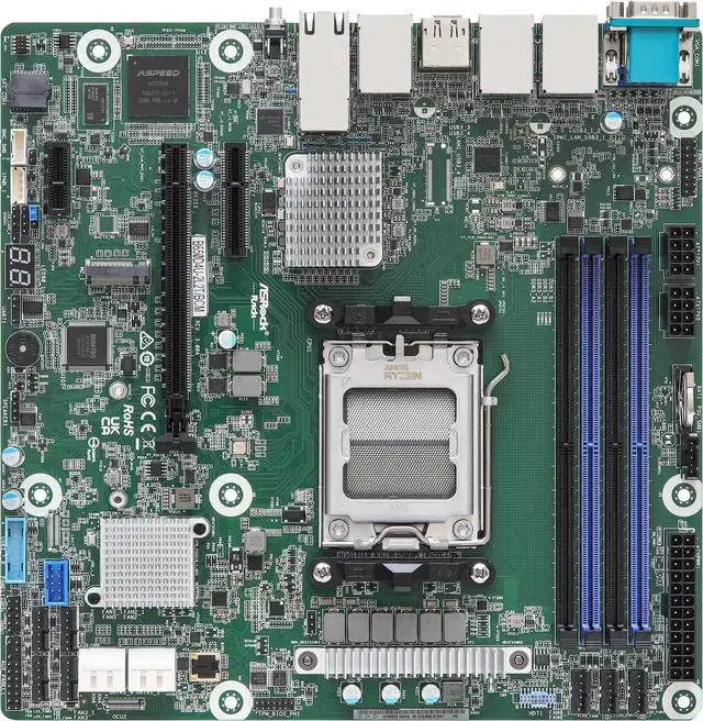 ASRock Rack B650D4U-2L2T/BCM Micro-ATX Server Motherboard Single Socket AMD EPYC™ 4005/4004 and AMD Ryzen™ 9000/8000/7000 Series Processors (LGA 1718) B650E PCIe 5.0 Dual 10G Lan