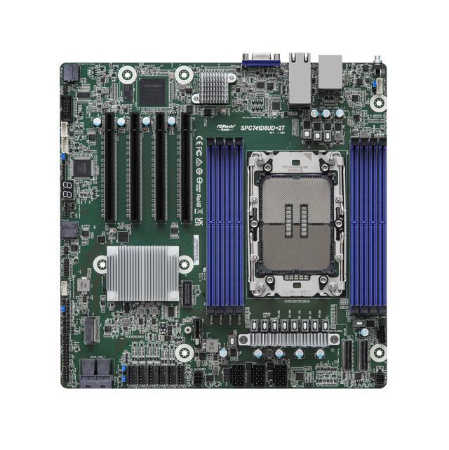 ASRock Rack SPC741D8UD-2T/X550 Deep Micro-ATX Server Motherboard Single Socket 4th Gen Intel® Xeon® Scalable Processors (LGA 4677) C741 4 PCIe Gen5 Dual 10G Lan