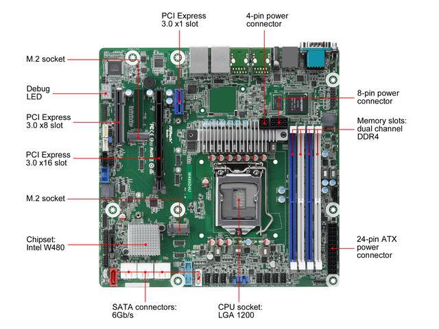 AsRock Rack W480D4U MATX Server Motherboard Intel LGA 1200 Xeon W-1200 00 W480