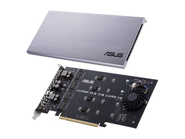 ASUS Hyper M.2 X16 PCIe 3.0 X4 Expansion Card V2 Supports 4 X NVMe M.2 (2242/2260/2280/22110) Up To 128 Gbps For Intel VROC And AMD Ryzen Threadripper NVMe RAID