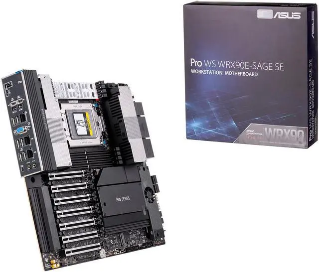ASUS PRO WS WRX90E-SAGE SE AMD WRX90 Threadripper PRO 2 x Intel X7100-AT2 dual 10Gb + 1x RTL8211F 1Gb/ USB 3.2 Gen2 x6