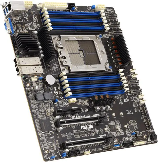 ASUS S14NA-U12 Server motherboard for 64-core AMD EPYC™ 8004-series processors with dual 25 Gbps LAN support for two dual-slot GPUs 12 DIMM DDR5 dual M.2 and integrated ASMB11-iKVM