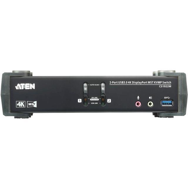 Aten 2-Port USB 3.0 4K DisplayPort MST KVMP Switch (Cables Included)