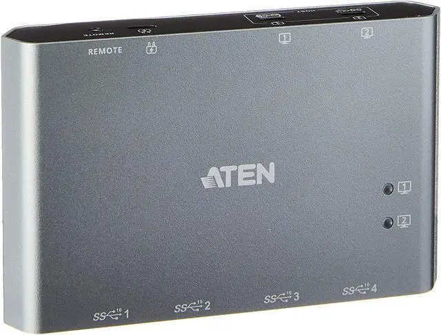 ATEN 2-Port USB-C Gen 2 Sharing Switch with Power Pass-through US3342