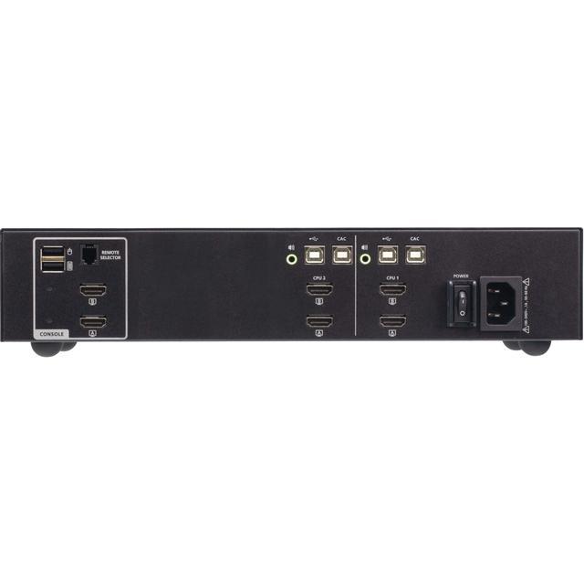 ATEN 2-Port USB HDMI Dual Display Secure KVM Switch With CAC (PSD PP V4.0 Compliant) - 2 Computer(s) - 1 Local User(s) - 3840 X 2160 - 50 Hz 60 Hz - 7 X USB - 6 X HDMI - Rack-mountable