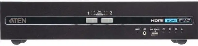 ATEN 2-Port USB HDMI Dual Display Secure KVM Switch with CAC (PSD PP v4.0 Compliant) - 2 Computer(s) - 1 Local User(s) - 3840 x 2160 - 50 Hz 60 Hz - 7 x USB - 6 x HDMI - Rack-mountable