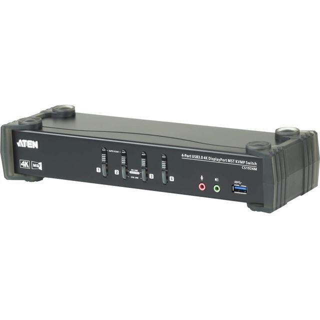 Aten 4-Port USB 3.0 4K DisplayPort MST KVMP Switch (Cables Included)