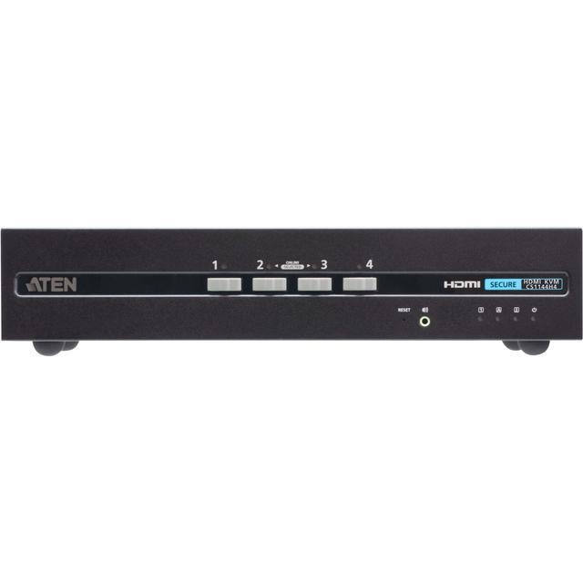 ATEN 4-Port USB HDMI Dual Display Secure KVM Switch (PSD PP V4.0 Compliant) - 4 Computer(s) - 1 Local User(s) - 3840 X 2160 - 50 Hz 60 Hz - 6 X USB - 10 X DisplayPort - Desktop