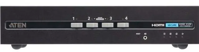 ATEN 4-Port USB HDMI Dual Display Secure KVM Switch (PSD PP v4.0 Compliant) - 4 Computer(s) - 1 Local User(s) - 3840 x 2160 - 50 Hz 60 Hz - 6 x USB - 10 x DisplayPort - Desktop