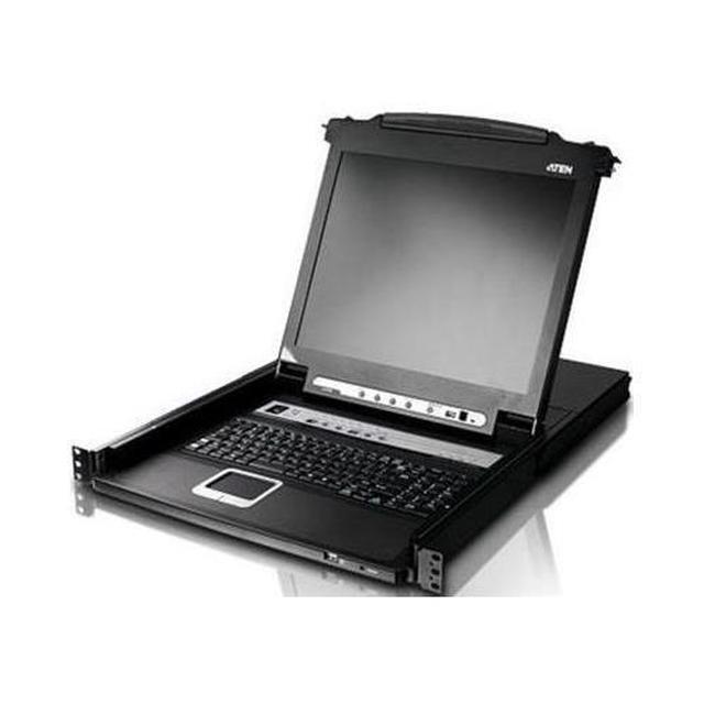 Aten 8-Port Slideaway 19in. Single Rail LCD KVM Switch