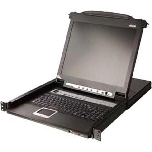 Aten 8-Port Slideaway 19in. Single Rail LCD KVM Switch