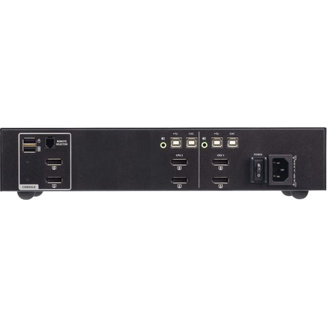 ATEN CS1142DP4C 2-Port USB DisplayPort Dual Display Secure KVM Switch With CAC - 2 Computer(s) - 1 Local User(s) - 3840 X 2160 - 50 Hz 60 Hz - 7 X USB - 6 X DisplayPort - Desktop
