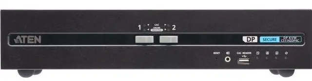 ATEN CS1142DP4C 2-Port USB DisplayPort Dual Display Secure KVM Switch with CAC - 2 Computer(s) - 1 Local User(s) - 3840 x 2160 - 50 Hz 60 Hz - 7 x USB - 6 x DisplayPort - Desktop
