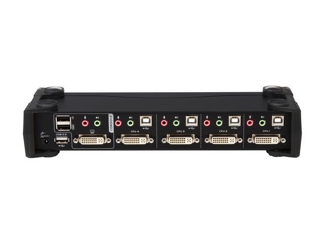 ATEN CS1784A 4 Port Dual-Link DVI KVM With USB 2.0 And 2.1 Audio Support