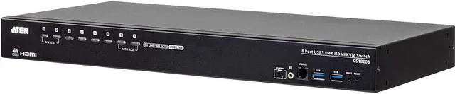 ATEN CS18216 16-Port USB 3.0 4K HDMI KVM Switch with Rack Mounting Kit CS18208